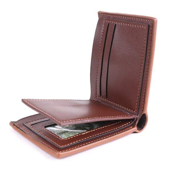 Men's Bi-Fold Wallet - Brown/Tan w/ Embossed Cross- NWT - Picture 5 of 5